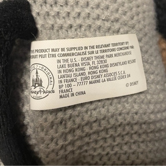 DISNEY PARKS PLUSH STEAMBOAT WILLIE MICKEY MOUSE, 20 IN BLACK GRAY WHITE KNIT - Picture 14 of 16